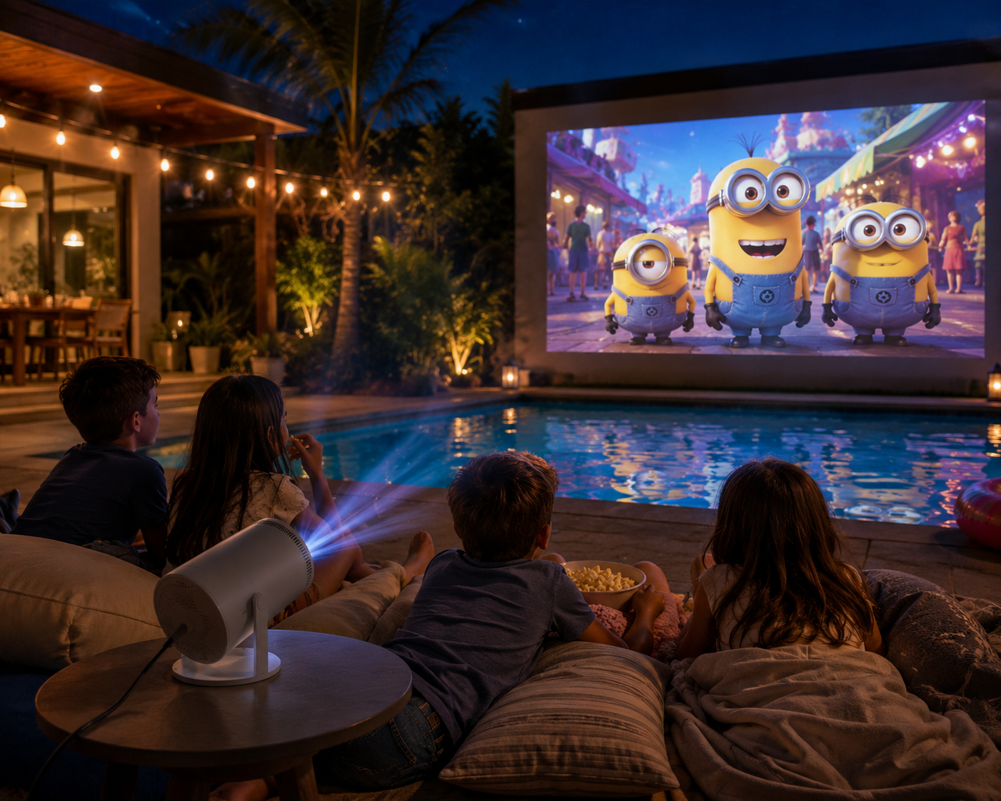 Portable Smart Projector for Movie Nights, Gaming & Travel