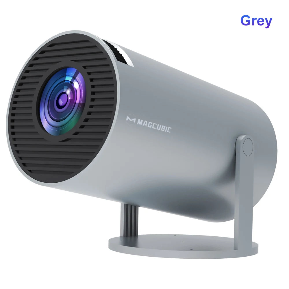 180-degree rotatable portable smart projector angled for ceiling viewing